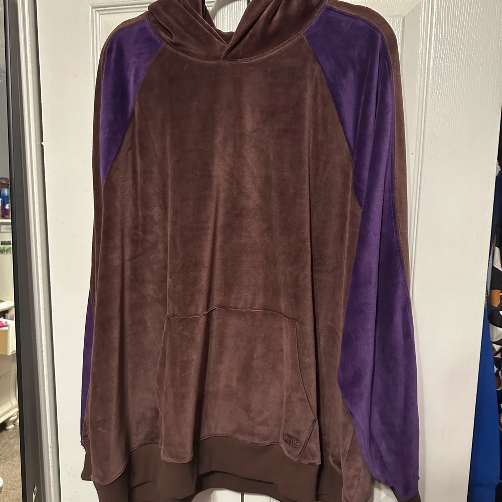 LEVI VELVET BROWN HOODIE MENS XL NWT